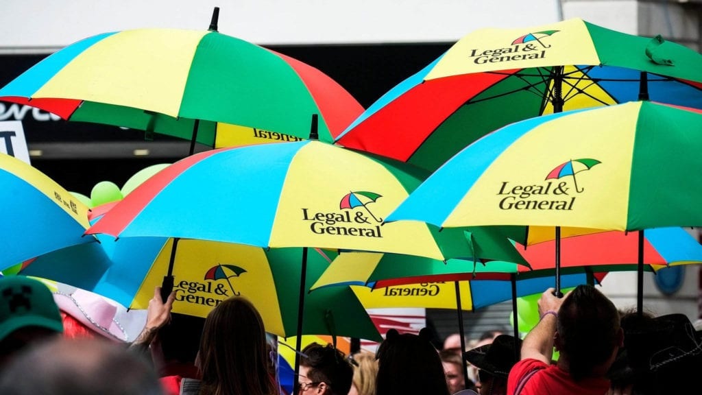 image of umbrellas with L&G logos
